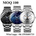Classic Limited Edition Japan Chronograph Miyota Movement Luxury Moon Phase Bracelet Blue Moonphase Dial Watch